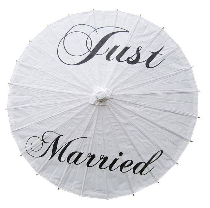 just married wedding umbrella