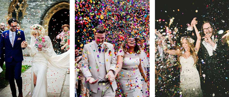 Newlywed Send Off With Confetti Cannons Sparklers Us