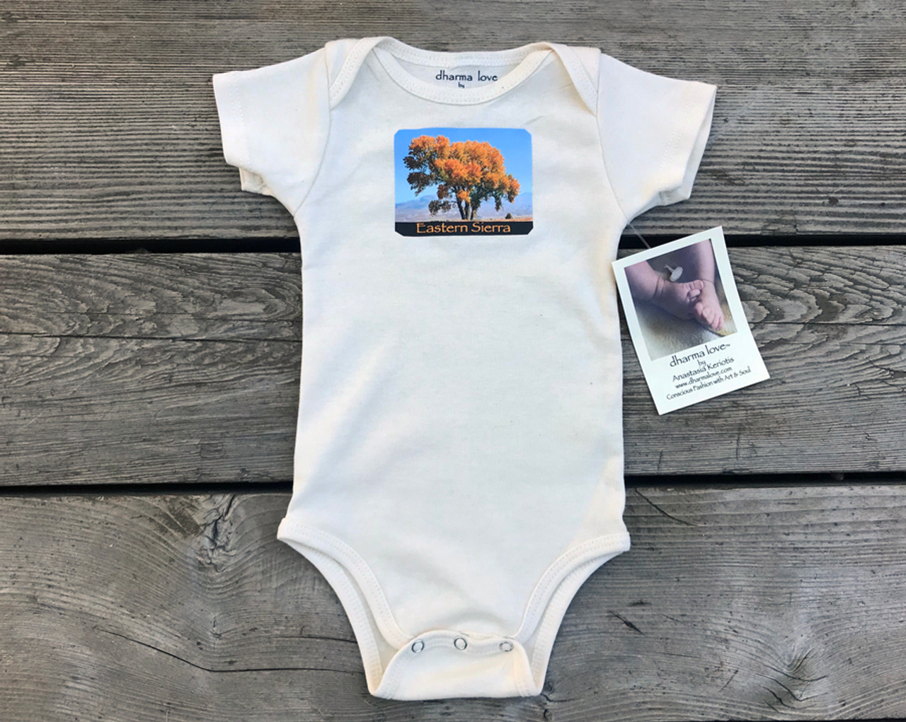 Cottonwood Tree 817 Eastern Sierra Organic Cotton Baby Onesie