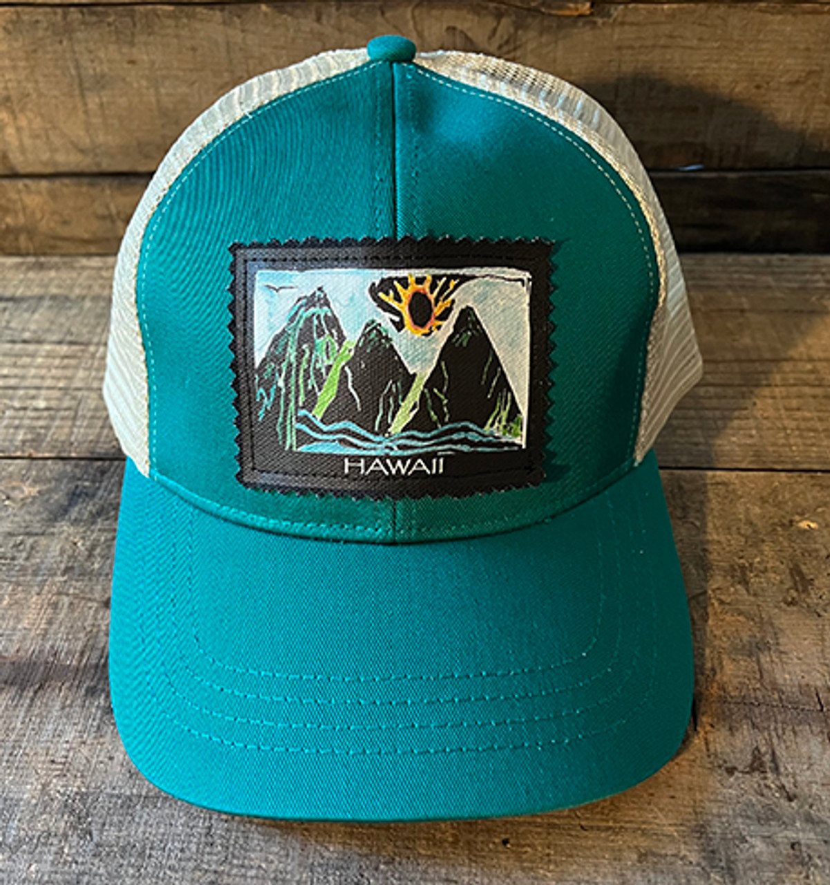 Hawaii Block Print Landscape Keep On Truckin' Organic Cotton