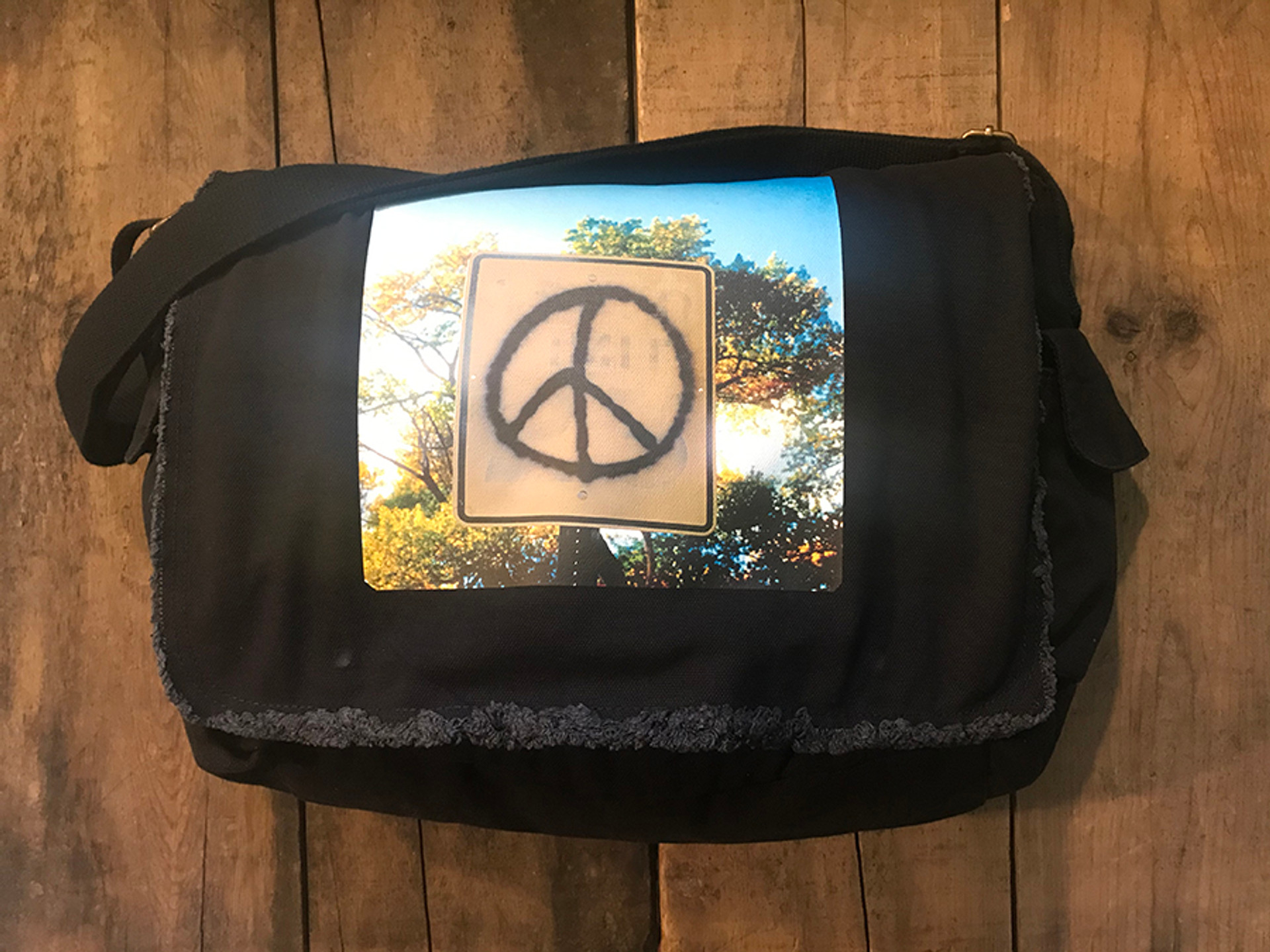 Peace Sign Field/Messenger Bag Cotton Canvas by Dharma Love