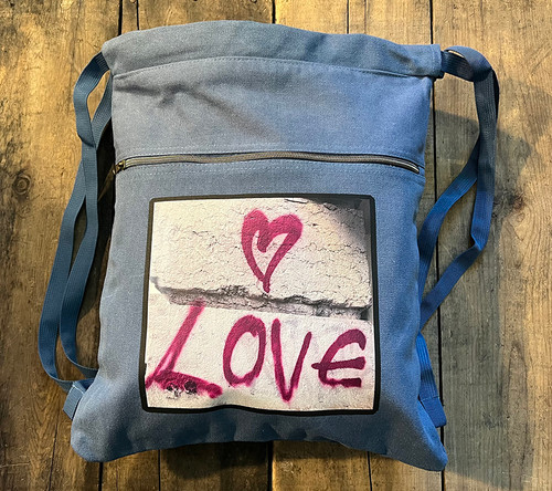 Love in Lisbon Boho Cotton Canvas Cinch Backpack