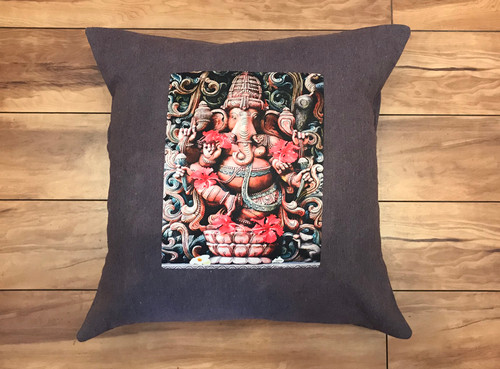Ganesh #2 Handcrafted Eco Dyed Cotton Pillow