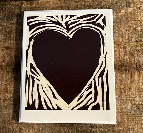 Primal Love Heart (woodcut) Greeting Card
