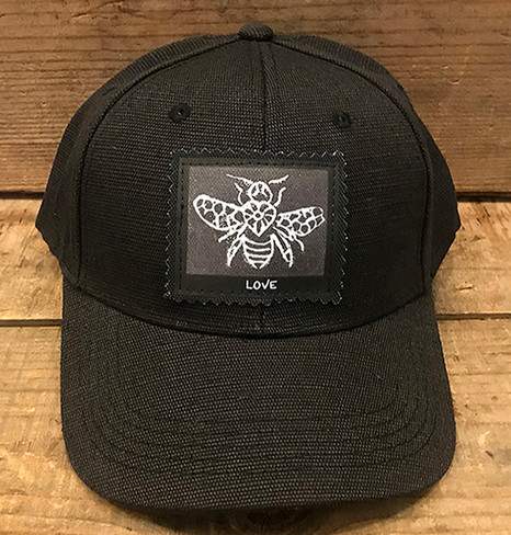 Bee Love (Block Print) Hemp Baseball Hat