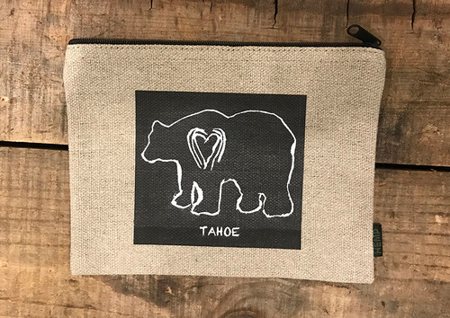 Bear (block print Tahoe Medium & Large Hemp Coin Purse/Pouch