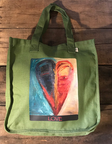 Night & Day Heart Hemp Tote