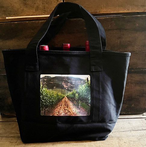 Napa Valley Vineyard, or Sonoma or No Text Cotton Canvas Wine, Growler Tote Bag