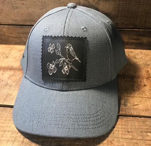 Bird with Blossoms (Block Print) Hemp Baseball Hat