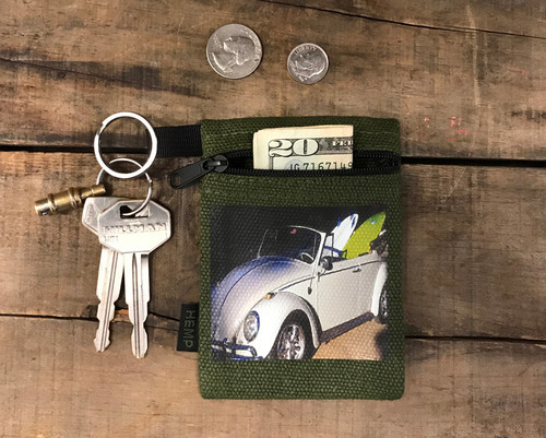 Goin' Surfin' Hawaii, Maui, No Text Hemp Key Coin Purse Pouch