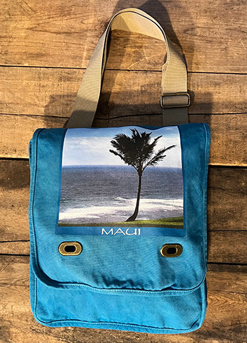 Palm Tree Hawaii, Kauii, Maui, Custom Cotton Canvas Field Messenger Cross Body Bag