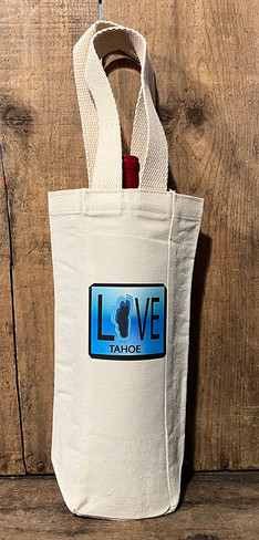 LOVE Tahoe Single & 2 Bottle Cotton Canvas Wine Gift Bag