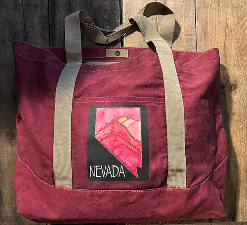 Nevada Mountain Sunset Cotton Canvas Beach Market Tote