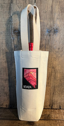 Nevada Mountain Sunset single & 2 Bottle Cotton Canvas Wine Gift Bag