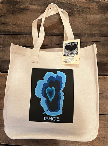 Lake Tahoe with Heart Hemp Market Tote Bag
