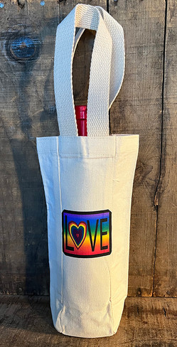 Love Tahoe Pride (Available without the Tahoe) Single & 2 Bottle Cotton Canvas Wine & Gift Bag