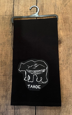 Bear Mountain Scene Tahoe, Truckee, or No text Tea Towel Organic Cotton Flour Sack Towel