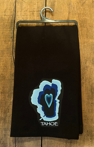 Lake Tahoe with Heart Tea Towel Organic Cotton Flour Sack Towel
