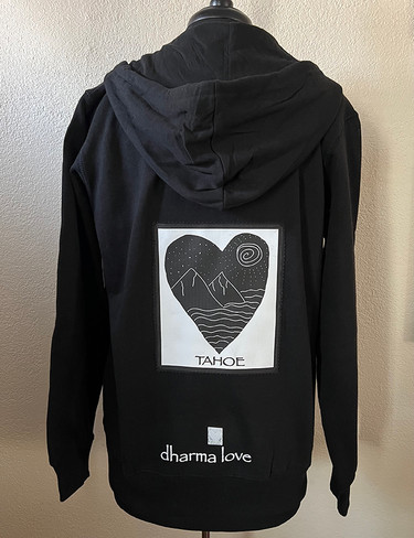 Unisex Heart of Night Tahoe or Love Organic Cotton & Recycled Polyester Front zip Sweatshirt