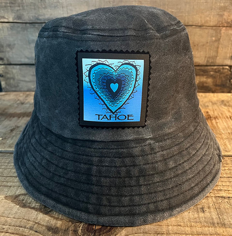 Dharma Love Bucket Hat 100% Cotton Azul Heart Love, Tahoe, Truckee