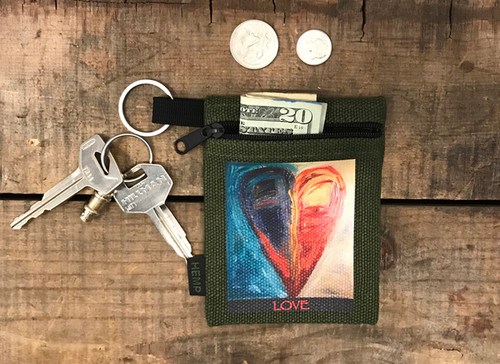 Night and Day Heart Hemp Key Coin Purse/Pouch