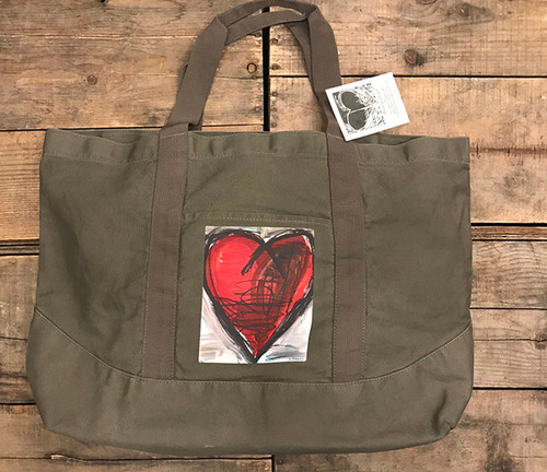 Falling into Ecstasy Heart Cotton Canvas Beach/Market Tote Bag