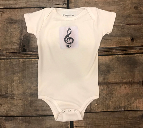 Music Note Certified  Organic Cotton  Baby Onesie/One Piece