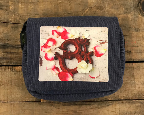 OM with Rose Petals Small  City Slicker Hemp Hip, Bag Purse