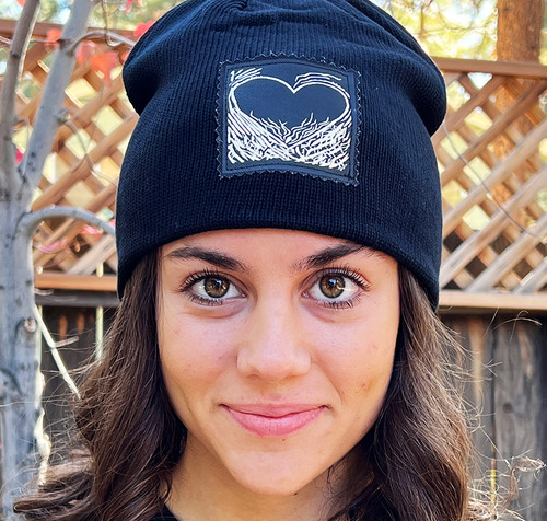 Flaming Heart of Love Organic Cotton Beanie Hat
