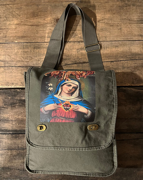 Immaculate Heart of Mary Cotton Canvas Field/Messenger Bag