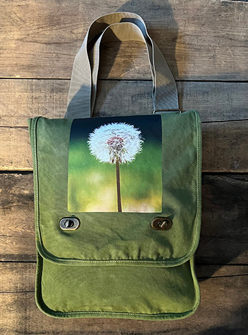 Make a wish (Dandelion) Cotton Canvas Field/Messenger Bag