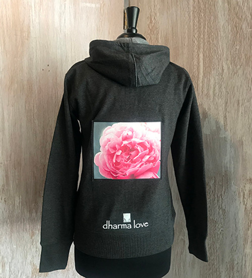 Pink Rose Women's Dharma Bum Front Zip Organic Cotton/Recycled Polyester Sweatshirt/Hoodie
