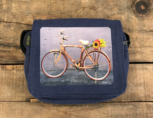 Bamboo Bike (Vintage Vietnamese Bike) Small & Large City Slicker Cross Body & Hip Hemp Bag Purse