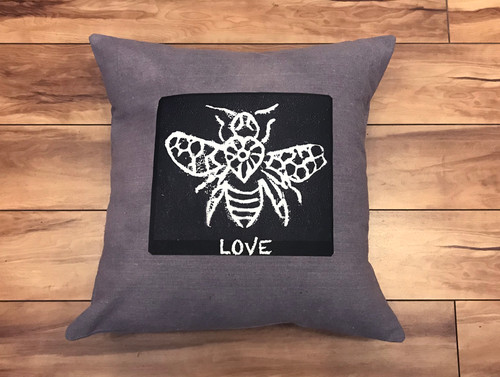 Bee Love Handcrafted, Eco Dyed Cotton Pillow