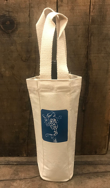 Mermaid (block print) Single & 2 Bottle Cotton Canvas  Wine/Gift Bag
