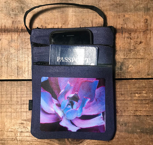 Purple Pearl Succulent Hemp 3 Zip Cross Body Bag/Purse