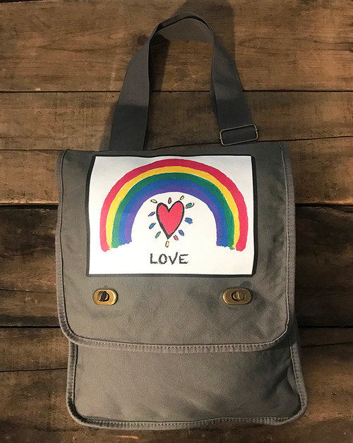 Rainbow Pride Love Cotton Canvas Field Messenger Bag