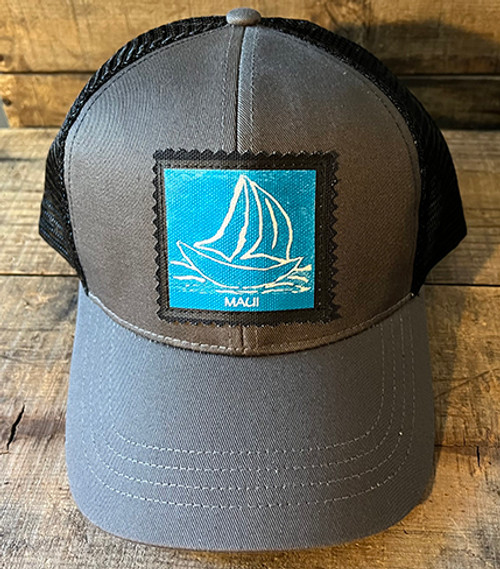 Sailboat Hawaii, Kauai, Maui, Custom Keep On Truckin' Organic Cotton/Recycled Polyester Trucker Hat