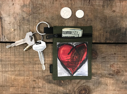 Falling into ecstasy Heart Hemp Key Coin Purse/Pouch