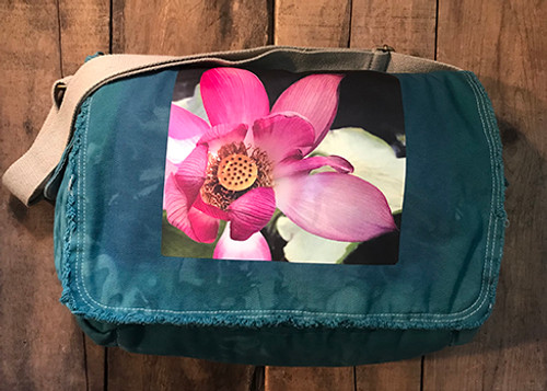 Lotus Cotton Canvas Messenger Bag