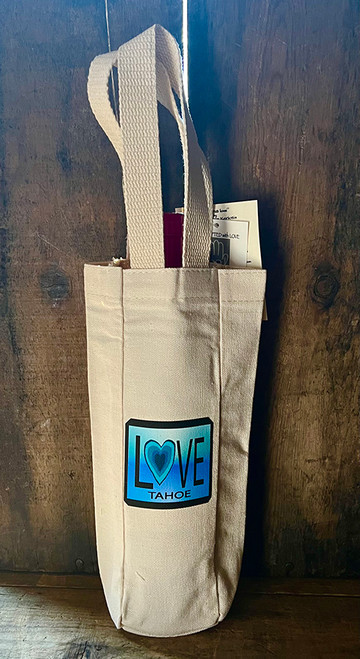 LOVE Tahoe Single & 2 Bottle Cotton Canvas Wine Gift Bag