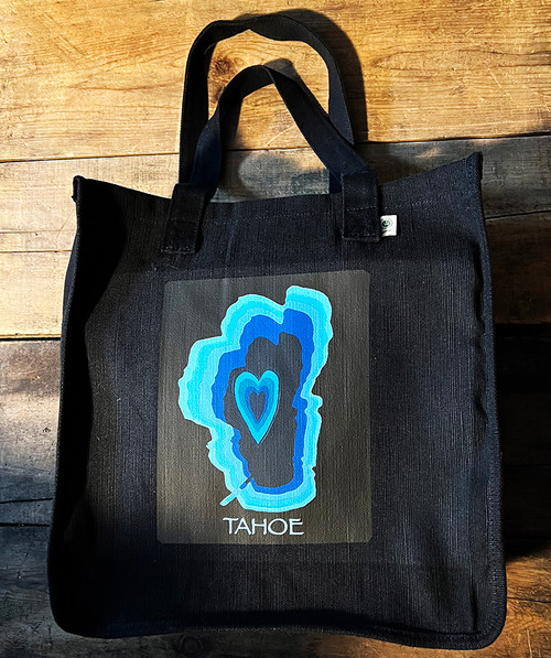 Lake Tahoe with Heart Hemp Market Tote Bag