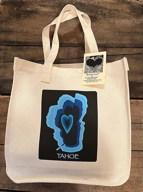 Lake Tahoe with Heart Hemp Market Tote Bag