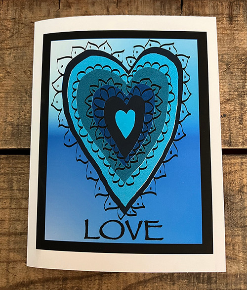 Azul Heart Love Greeting Card