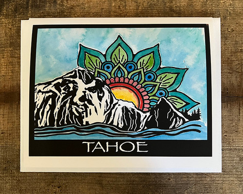 Mountain Mandala Sunrise Tahoe Greeting Card