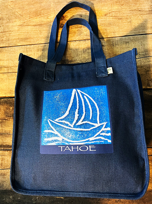 Sailboat Tahoe Hemp Market Tote Bag