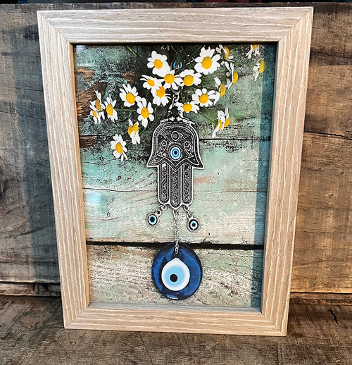 Hamsa with Feverfew (Hand of Protection) Framed Photographic Print