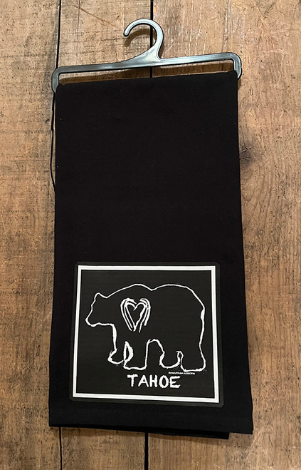 Bear Tahoe, Truckee or No Text Tea Towel Organic Cotton Flour Sack Towel