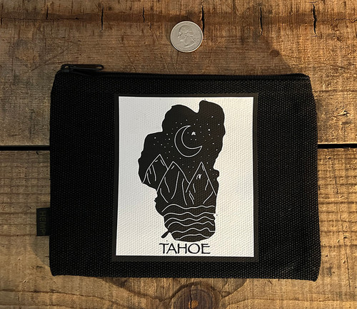 Lake Tahoe Night with Moon Medium & Large Hemp Coin Purse Pouch
