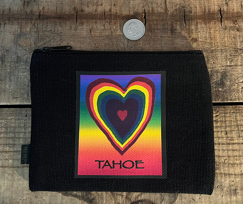 Rainbow Love Hearts Love, or Tahoe Medium & Large Hemp Coin Purse Pouch